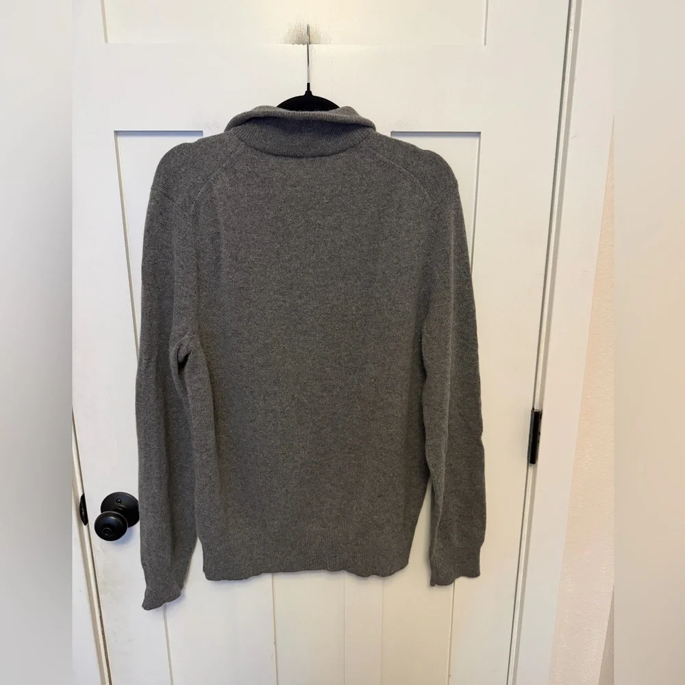 Banana Republic Gray Snap Button Quarter Alpaca Wool Blend Sweater Medium